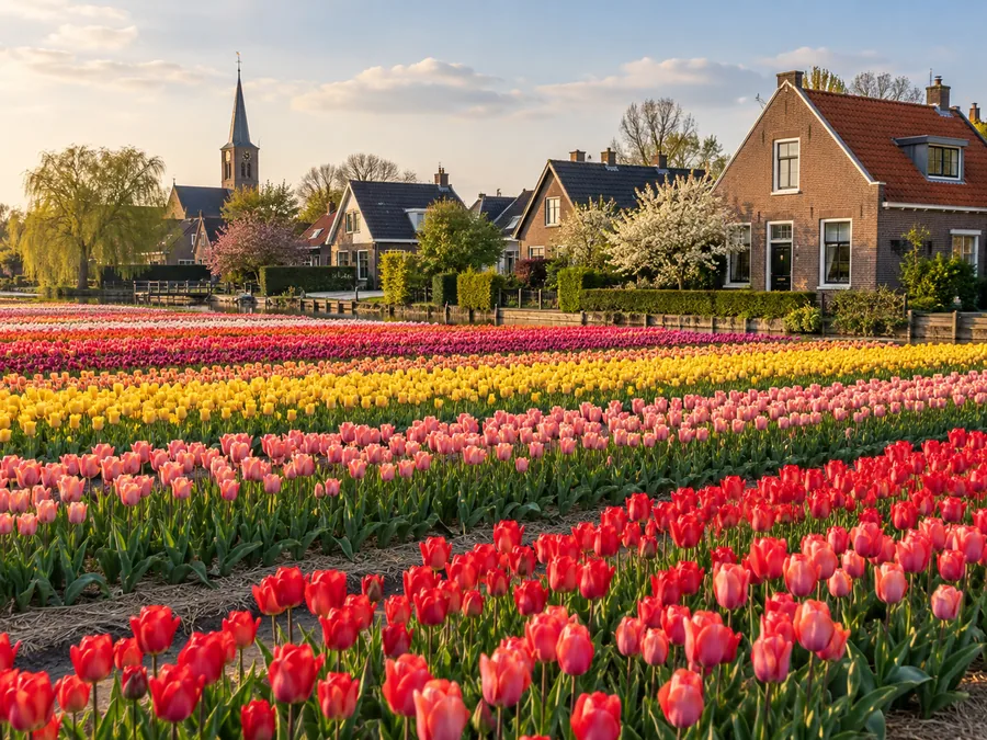 Tulpenvelden bij Sassenheim in de Bollenstreek